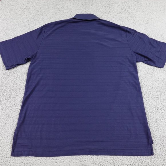 VTG Polo Golf Ralph Lauren 100% Pima Cotton Shirt Mens Large Navy Short Sleeve - Picture 11 of 13